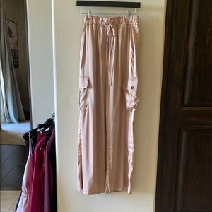 Pink champagne wide leg Cargo Pants